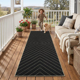 Garvee Low Pile Washable Jute Runner Rug for Hallway, Entryway, Kitchen - Mark Resistant, Non-Shedding, Minimalist Indoor Outdoor Mat - Black Coffee, 2x6ft - Black