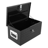 Garvee 20"x12"x9.5" Heavy-Duty Aluminum Diamond Plate Truck Bed Tool Box, Compact Portable Metal Storage with Chain Catch, Black Spray-Coated Finish - Black