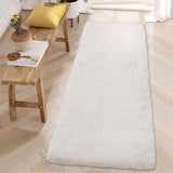Garvee Shag Area Rugs for Living Room,Tie Dye Area Rug Chenille Shag Carpet Washable Non‑Slip Boho Rug for Living Room Bedroom - White