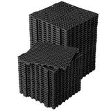 Garvee Modular Interlocking Cushion,50 Pack 12" x 12" Splicing Drainage Mats,Soft PVC Interlocking Drainage Garage Floor Tiles,Non-Slip Drainage Holes for Garage, Garden, Kitchen, Deck, Pool, Outdoor - Black