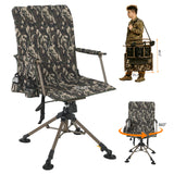 Garvee Silent 360° Swivel Dining Chair – Heavy Duty Folding Stool, Portable with Carry Strap, No Assembly Needed, 330lbs Capacity, Ideal for foraging, Camping, Fishing – Black