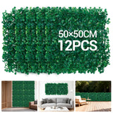 Garvee Durable UV Resistant Artificial Ivy Wall Panels – Modular Maintenance-Free Privacy Fence for Outdoor & Indoor Use – 12-Pack, 50x50cm, Color: Green