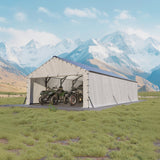 Garvee All-Weather Enclosed Steel Carport Garage – 20x30 FT Vertical Roof Shelter for Multiple Vehicles – Outdoor Storage for Full-Size Pickup Trucks, Boats, Tractors – Size: 20x30FT