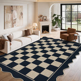 Garvee 3' × 5' Checkerboard Area Rug, Machine Washable Non-Slip Low-Pile Soft Rug for Living Room, Bedroom & Dining Room, Black/White - Black & White