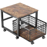 Garvee Heavy Duty Mini Fridge Stand with Collapsible Basket – Lockable Wheels, Black, 54x50x45.7cm