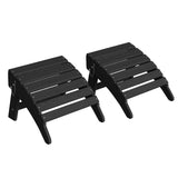 Garvee Folding Adirondack Ottoman Set of 2 - HDPE All-Weather Outdoor Footrests for Patio, Deck, Backyard, Poolside - Durable, Weather-Resistant - Compatible with Adirondack Chair - Black, 2-Pack - Black