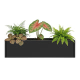 Garvee 36" × 9" × 9" Metal Raised Garden Bed, Galvanized Steel Rectangular Planter Box with Mesh Bottom, Drainage Plug and Air Vents for Patio and Balcony, Black