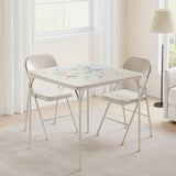 Garvee Folding Card Table Set with PU Padded Top & Locking Legs, Steel Frame, Portable & Foldable, Includes 2 Chairs, Ideal for Game Nights
