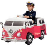 Garvee Volkswagen Licensed Electric Ride-On Bus for Kids - 6V Battery, LED Headlights, Music & Horn, Gentle Start, 2-Speed Pedal Control, Eco-Friendly - Perfect Gift - Pink - Pink