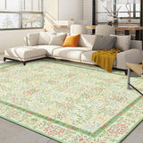 Garvee Washable Non-Slip Area Rug for Living Room, Bedroom, Dining Room - Soft, mark Resistant, Neutral - Green, 9x12ft - Green