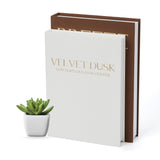 Garvee Set of 4 Linen Decorative Book Storage Boxes with Magnetic Closure - Hidden Organizer Faux Books for Coffee Table & Bookshelf Home Decor, Living Room or Office - Coffee & Modern Minimalist (Set 2) - Brown + Off-White