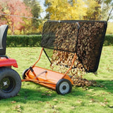 Garvee Tow-Behind Lawn Sweeper, 44-Inch Tractor ATV UTV Sweeper with 26 Cu. Ft. Collector, Adjustable Brush Height and Never-Flat Wheels, Orange, for Yard Cleanup - Orange