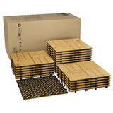 Garvee Acacia Wood Connected Deck Tiles for Patio & Outdoor Decor, 12"x12" Non-Slip Waterproof Flooring, Easy Click-Lock Installation, Set of 22 Panels, Yellow Finish, 22PCS/Set, Color: Yellow - Yellow Painted