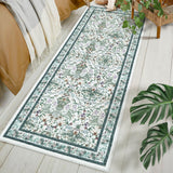 Garvee Washable Floral Area Rug - Non-Slip, Easy to Clean, Pet-Friendly Carpet for Living Room or Bedroom - Collapsible, Beige Home Decor - Light Beige, 2x6ft - Light Beige