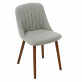 Garvee Modern Upholstered Dining Chairs Set of 2, Fabric Kitchen & Dining Room Side Chairs - Ergonomic Curved Back - Easy-Clean Seat - 300 lb Capacity - 2-Pack | Walnut Feet | Beige - Beige（Brown Legs）
