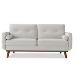 Garvee Modern 65" Loveseat Sofa,Mid Century Inspired Small Couch with Sturdy Wood Legs, Linen Blend Upholstery for Living Spaces (Beige) - Beige|Linen