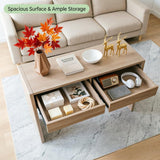 Garvee Narrow Console Table for Entryway, 47 in Sofa Table for Hallway/Foyer Behind Couch - 2 Storage Drawers - Rustic Wood Look - Color: Natural Wood