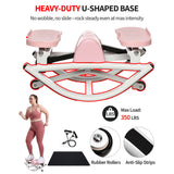 Garvee Lateral Rocking Fitness Stepper – 350 lbs Capacity Side-to-Side Step Machine, 19.7" x 11.2" x 9.4" Compact Under-Desk Twist Stepper for Home Gym Cardio (Pink)