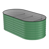 Garvee 6' X 3' X 2' Galvanized Raised Garden Bed Rust-Resistant Metal Planter Box 24" Tall Easy Assembly Beige Outdoor Gardening - Green