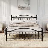 Garvee Sturdy Metal Platform Bed Frame – Victorian Headboard & Footboard – Steel Construction – Under Bed Storage – Noise-Free – Easy Assembly – Full Size, Black - Black