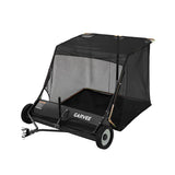 Garvee Black Tow Behind Lawn Sweeper 50", 33 cu.ft Leaf Collector, 74.5 lb Heavy-Duty Yard Sweeper with Adjustable Height & Universal Hitch for Riding Mowers - Black