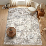 Garvee Modern Abstract Area Rug - Washable, Non-Slip, mark Resistant Carpet - Soft, Mid Century Style for Living Room, Bedroom, Dining, Nursery, Farmhouse, Office - Brown, 5x7ft - Brown