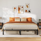 Garvee Heavy Duty King Bed Frame 10 Inch, Metal Platform Bed Frame with Reinforced Slats Support, 800 Lbs Load Capacity, Noise Free, No Box Spring Needed and Screws, Tool-Free Assembly - 10 Inch Hight