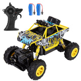 Garvee 4WD RC Stunt Car for Kids – High Speed Remote Control Off-Road Wild Truck – All-Terrain Electric Toy Vehicle – Rechargeable, Graffiti Yellow
