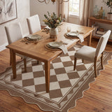 Garvee 9' × 12' Diamond Geometric Area Rug, Machine Washable Non-Slip Low-Pile Soft Rug for Living Room, Bedroom & Dining Room, Coffee - Coffee