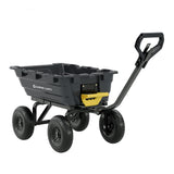 Garvee 1400lbs 7Cu.Ft. Garden Dump Cart Tow Behind with 2-in-1 Convertible Handle and 13in All Terrain Wheels, Heavy Duty Poly Pull Behind Yard Dump Wagon ATV Trailer for Lawn Mower Tractor