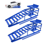 Garvee Hydraulic Car Ramps - 5T/11,000 lbs Heavy-Duty Steel, Adjustable Height 9.3"-14", Low-Profile, Anti-Slip Design for Garage Repair, 2 Pack, Blue - Blue