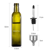 Garvee 17oz Glass Olive Oil Dispenser Bottle – 500ml Oil & Vinegar Cruet with Drip-Free Pourer, Funnel, Dishwasher Safe – Ideal for Kitchen Cooking & Storing Liquids