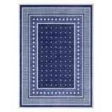 Garvee 8' x 10' Modern Floral Area Rug, Machine Washable Non-Slip Low-Pile Stain-Resistant Rug for Living Room, Bedroom & Dining Room, Blue - Blue