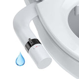 Garvee Non-Electric Dual Nozzle Bidet Attachment for Toilet Seat - Rear & Feminine Wash - Self-Cleaning Cold Water Spray - Adjustable Pressure - Easy Install - Blue Trim Ring - Eb5600-Blue