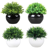 Garvee Low Maintenance & Pet Safe Faux Greenery Set – Artificial Potted Plants for Home Decor – Realistic Green Plants in White Ceramic Pots – Ideal for Bedroom, Living Room, Office, Bathroom – Specs: 07+09+02+00, Color: Ceramic Pot