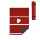 Garvee 4' x 6' Baseball Batting Mat with Home Plate, Practice Turf with Batter's Box Lines, 16mm Thick Shock-Absorbing EVA Foam Backing, Portable Roll-Up Mat for Indoor & Outdoor Hitting Practice - Red