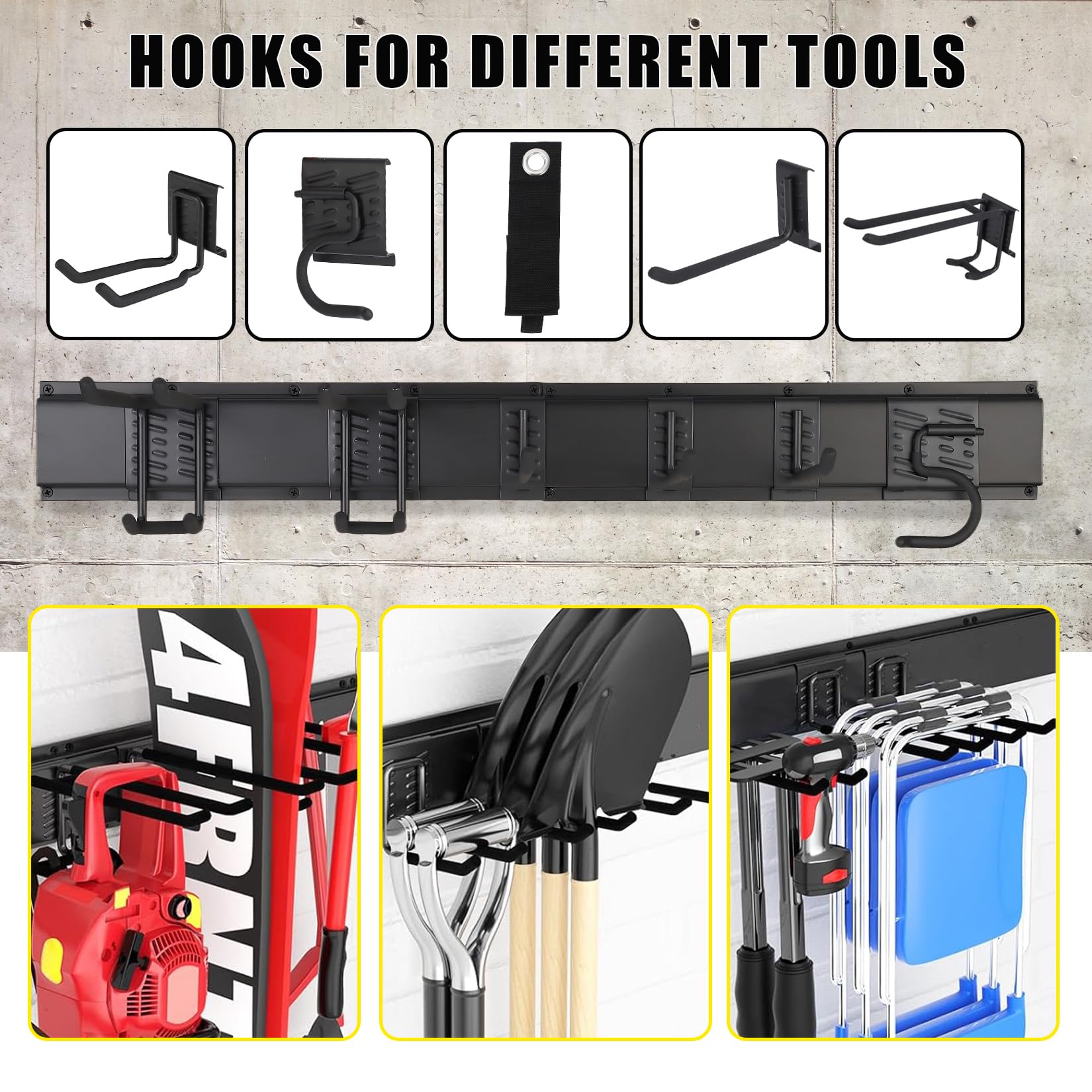Unaikoo Garden Tool Organizer Wall Mount - Garage Storage and