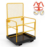 Garvee 1800 lb 43" × 45" Forklift Safety Cage, Non-Slip Floor, for warehouse maintenance and inventory, Black/Yellow