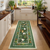 Garvee 2' × 6' Washable Rugs, Cute Animal Print Rug Soft Non Slip Washable Runner Rug for Hallway Bedroom,Stain Resistant Low Pile Bordered Long Carpet for Entrance Laundry, Green - Green