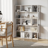 Garvee 5-Tier Tall Bookshelf, Bookcase, Large Metal Shelf, 11.8 x 47.2 x 74.2 Inches, for Living Room, Kitchen, Pantry, Study, Home Office - White