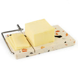 Garvee Superior Terrazzo Marble Cheese Slicer – Stainless Steel Wire, Non-Slip Board – Effortless Cheese, Butter & Ham Cutting – Decorative, Easy-Clean Baking Tool – Color: Slicer