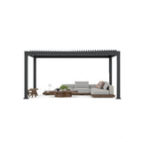 Garvee All-Aluminum Louvered Pergola 12' x 16', Outdoor Pergola with Adjustable Louvered Roof, Reinforced Aluminum Frame, Integrated Drainage System, Hardtop Gazebo for Patio, Deck, Gray