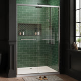 Garvee Semi-Frameless Sliding Shower Door – Double Bypass, 43-48" W x 72" H, 1/4" Clear Tempered Glass, Easy-Clean Coating, Adjustable Width – Matte Silver Finish – Size: 122cm x 183cm, Color: Matte Silver - Silver