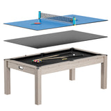 Garvee 7ft 3-in-1 Multi-Game Billiard Table, Convertible Dining & Ping Pong Table with Accessories, Eco-Friendly E1 Wood Construction - Black Felt - Black