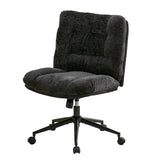 Garvee Ergonomic Office Chair with 360° Swivel, Height & Tilt Adjustment, U-Shaped Wide Seat, Soft Chenille Fabric, 4 Colors - Dark Gray