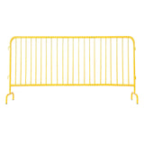 Garvee 8.5FT Steel Crowd Control Barrier, Yellow Interlocking Traffic Barricade with Bridge Feet, Weather-Resistant Temporary Fencing for Construction, Traffic & Events - Yellow