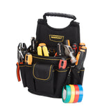 Garvee 8 Inch Oxford Fabric Tool Bag, Heavy Duty with Multiple Pockets Detachable Divider Shoulder Strap Portable for Waist or Carry Black