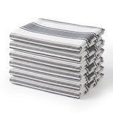 Garvee 6-Pack Durable Striped Cotton Kitchen Towels - 17.7"x26.8" Absorbent, Quick-Dry Blue & White Cloths - Reusable Commercial Grade Cleaning Towels for Home & Restaurant