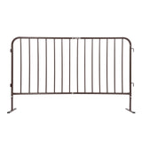 Garvee 78"L x 41"H Steel Crowd Control Barrier. Heavy Duty Metal Guardrail with Interlocking Design. Weather-Resistant Event Fence for Sporting Events. Construction. Traffic Control & Outdoor Security - Coffee - Brown