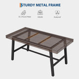Garvee Space-Saving Industrial Dining Table – Sturdy Metal Frame & Rustic Birch Wood – Rectangular Table for 2-4 – Heavy Duty, Ideal for Apartment or Home Office, Cuba Birch 1400 - Rustic Birch